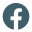 Icône du logo Facebook sombre sur fond noir. Le design est minimaliste, avec un « f » minuscule au centre d'un cercle, créant une ambiance sobre et sérieuse.