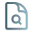 L'image montre une icône simple représentant un document avec une loupe sur fond noir, symbolisant la fonction de recherche ou de consultation de documents.